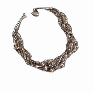 Liquid Sterling Silver Bracelet Stamped Rising Sun Vintage 7 In.